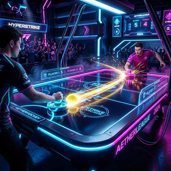 3D 에어하키 스매시 AI 대전 레이스 (3D Air Hockey Smash) - 무료 웹 3D 아케이드 게임