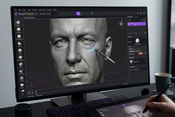 온라인 무료 3D 스컬팅 찰흙 조각 도구 (Sculpt3D Pro)