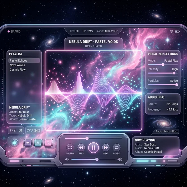 SF 코스믹 파스텔 스페이스 비주얼 유틸리티 툴 (Cosmic Visualizer)