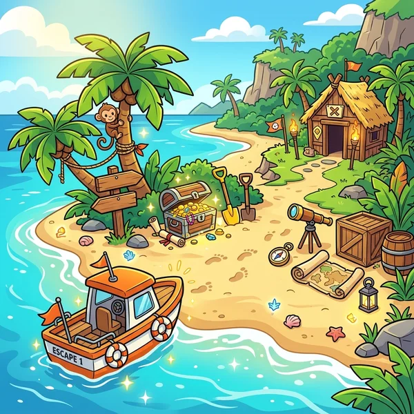 무인도 탈출 작전 (Island Escape) - 무료 포인트 앤 클릭 방탈출 게임