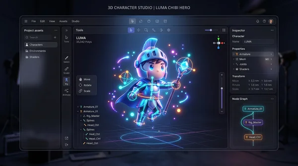 온라인 무료 3D 초보자용 모델링 & 애니메이션 에디터 (Easy 3D Studio)
