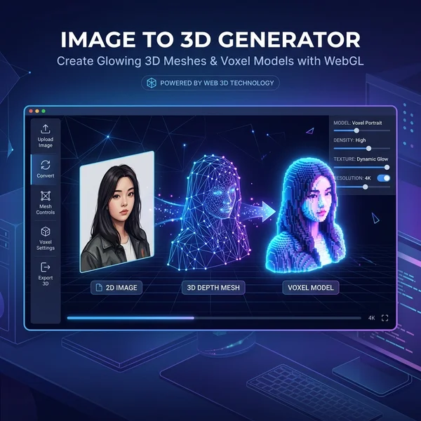 2D 이미지를 3D 입체 모델로 변환하는 웹 툴 (Img2Three Studio)