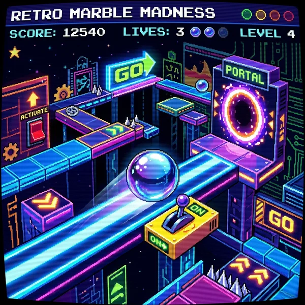 3D 마블 대리석 구슬 굴리기 로직 모션 퍼즐 (Retro Marble Motion 3D)