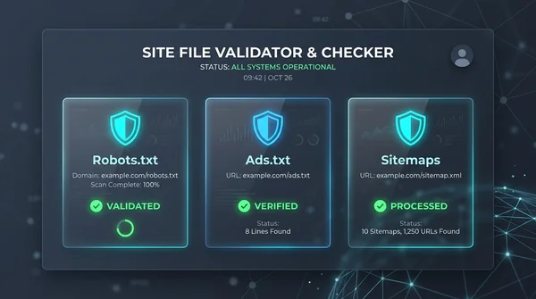 웹사이트 필수 주변 파일 검증기: Robots.txt / Sitemap.xml / Ads.txt 등 8종 통합 진단 도구