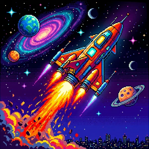우주선 발사 게임 (Spaceship Launcher) - 중독성 레트로 업그레이드 웹게임